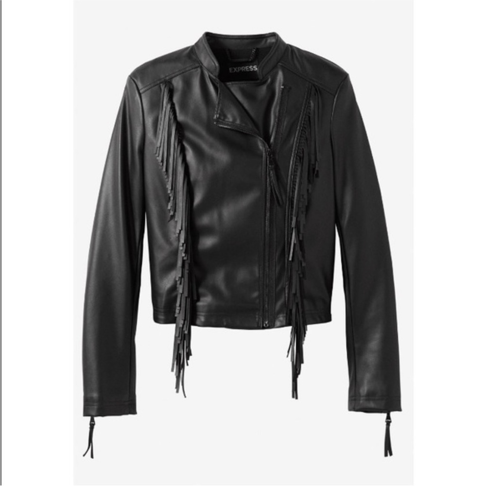 Fringe Faux Leather Jacket